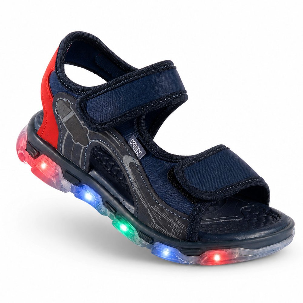 Sandália Papete Infantil Masculina Klin Light Foguete com LED Colorido e Velcro — imagem 2 de 2