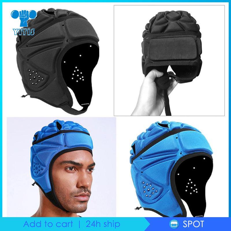 [Yitis] Protetor De Cabeça De Capacete De Rugby De Esponja EVA Ajustável Para Futebol De Hóquei
