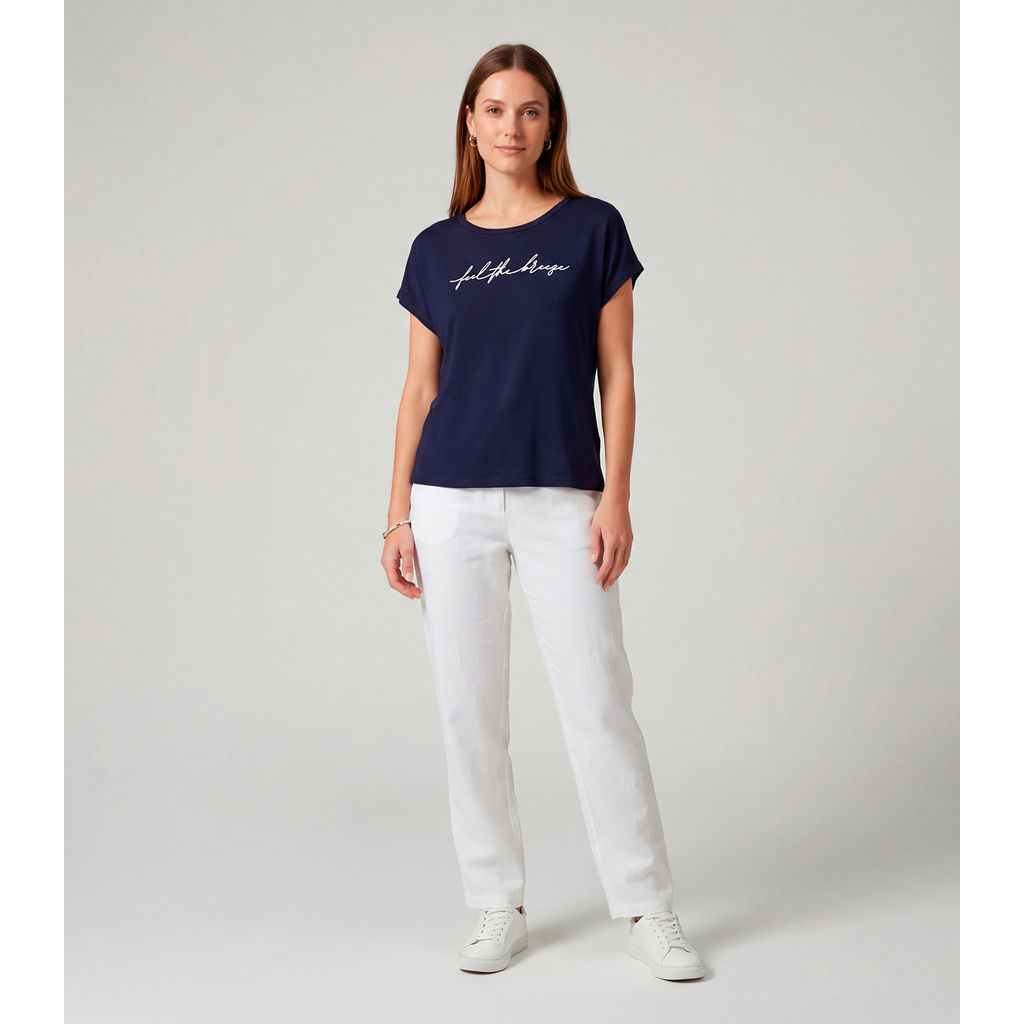 Blusa Feminina em Visco Tricot Infinita Cor Azul