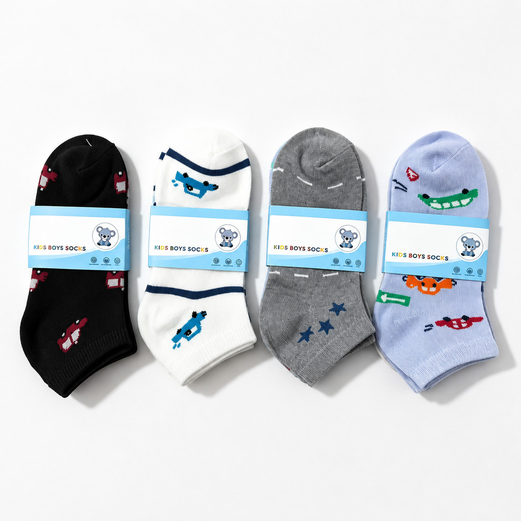 Kit Pares de Meias Infantil e Bebê Menino Estampadas