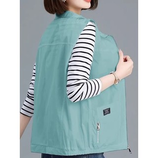 Mãe de meia-idade colete curto feminino primavera outono estilo fino 2026 novo estilo moda esportes estilo ocidental col