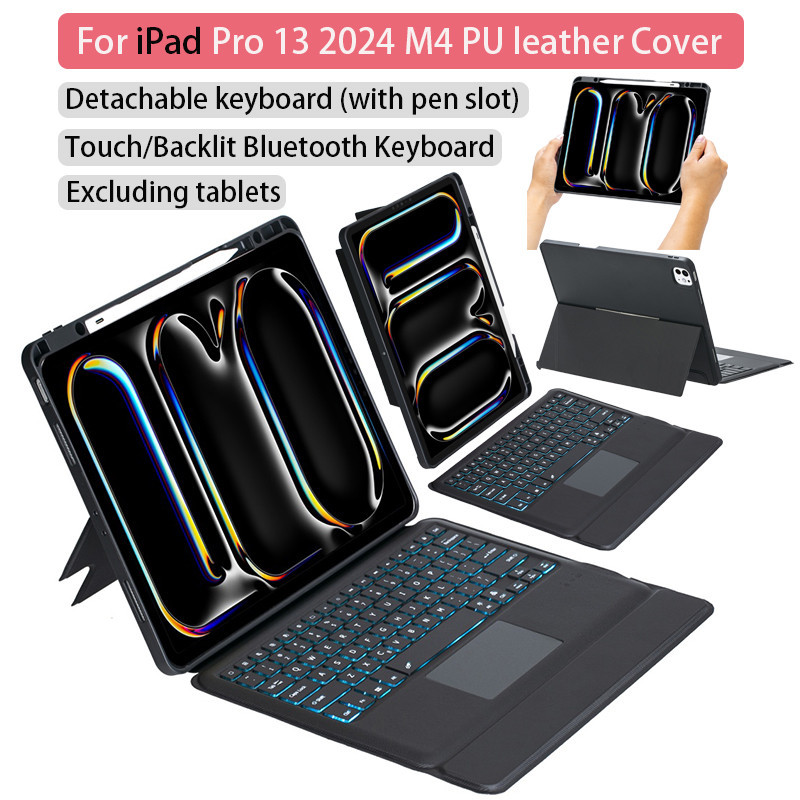 Capa Protetora De Teclado Bluetooth Removível Retroiluminado Por Toque Para iPad