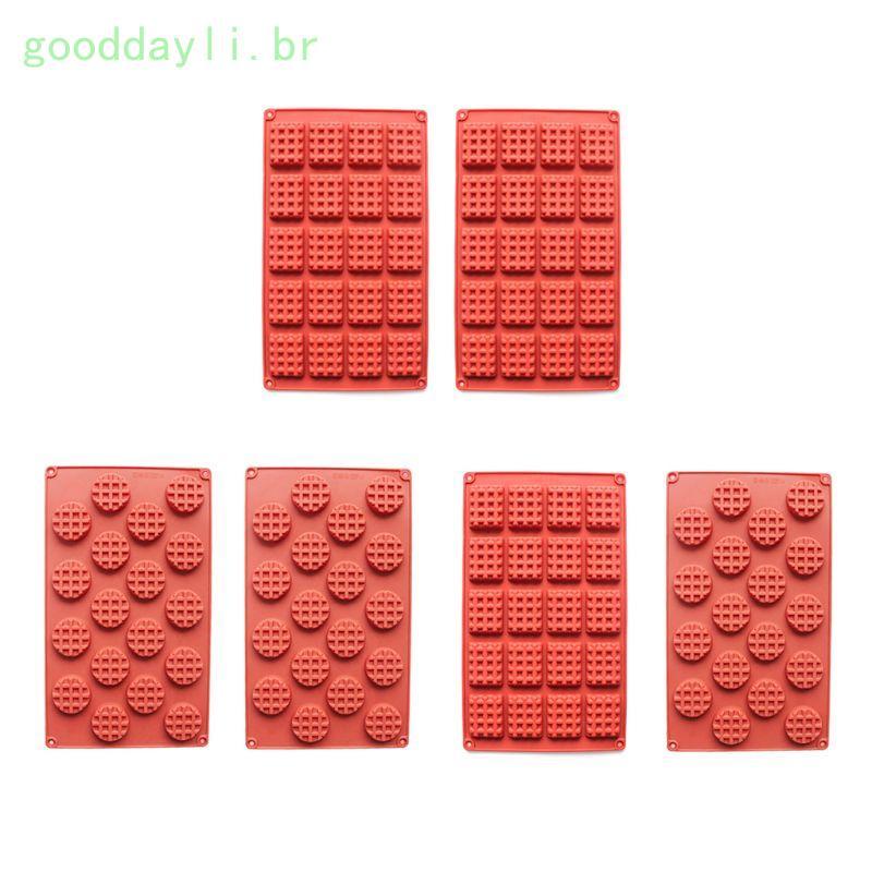 GOO Conjunto 2 Peças 18 20 Cavidades Silicone Para Waffle, Bolo, Biscoito, Chocolate, Assadeira