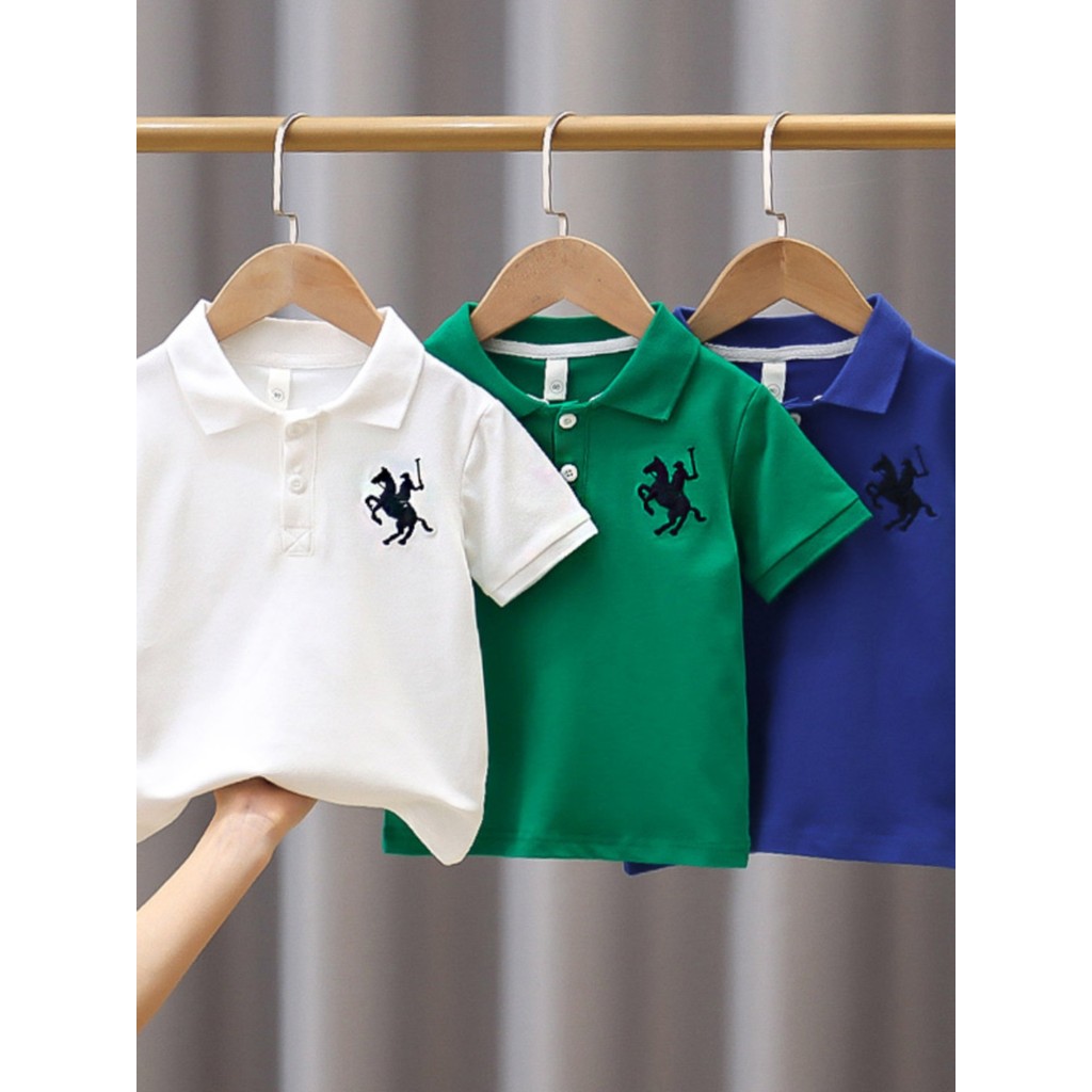 Meninos camisa Polo de manga curta camiseta algodão puro 2026 novo estilo crianças verão camiseta grande criança menino 