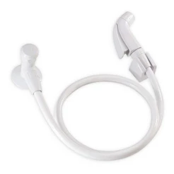 Ducha Higienerica Completa Banheiro Lavatorio ABS Branca 1/4 Volta Flexivel 1 Metro
