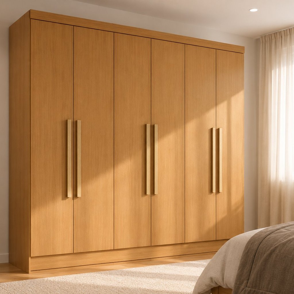 Guarda Roupa Casal 6 Portas 2 Gavetas Lyon Yescasa Marrom/Cinamomo Cinamomo