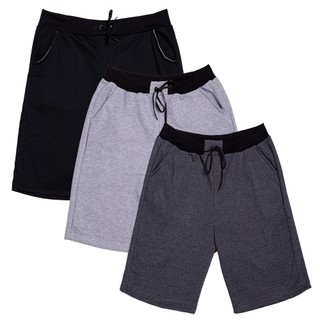 Kit 3 Bermudas Moletom Masculina Casual Básica Com Amarração Shorts Treino Academia Esportes
