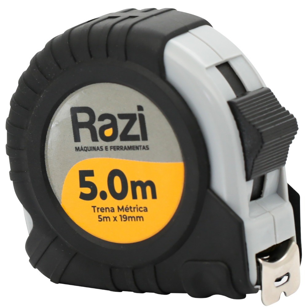 Trena com fita de aço 19 mm x 5 m com trava - RZ-TM5M - Razi
