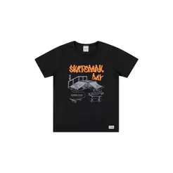 Camiseta Infantil Menino Estampa Skate Elian Preto