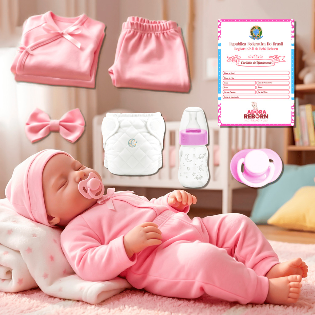 Bebê Boneca Reborn Livia Siliconada Realista Pode dar Banho em Promoção