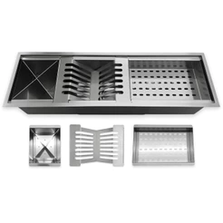 Calha Úmida Organizador Escorredor Gourmet Inox 60cm Completo Com Módulos