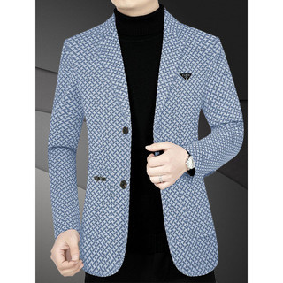 Blazer verificado masculino 2025 outono novo estilo moda estilo britânico jaqueta Casual terno masculino roupas de pai
