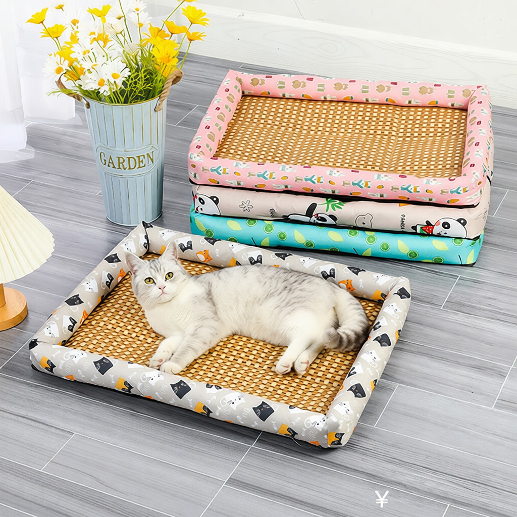 Tapete de gelo para animais de estimação verão maca de gato canil tapete para animais de estimação tapete legal cama par