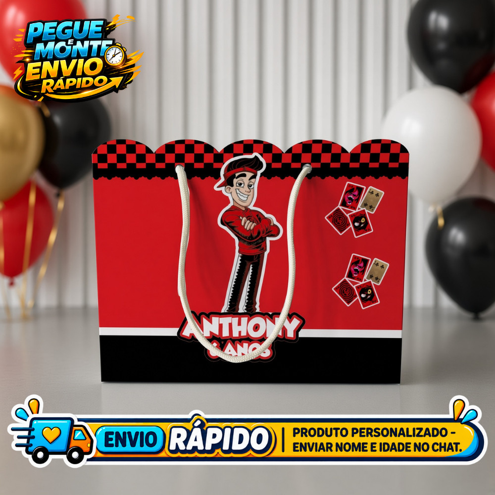Sacolinha Personalizada Enaldinho Lembrancinha de Festa Infantil Aniversário Sacola Surpresa