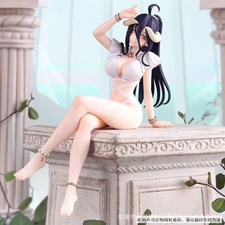 Linda Garota, Rei dos Mortos-Vivos, Albedo Elegante de Pijama, Ornamento de Figura de Albedo Sentado