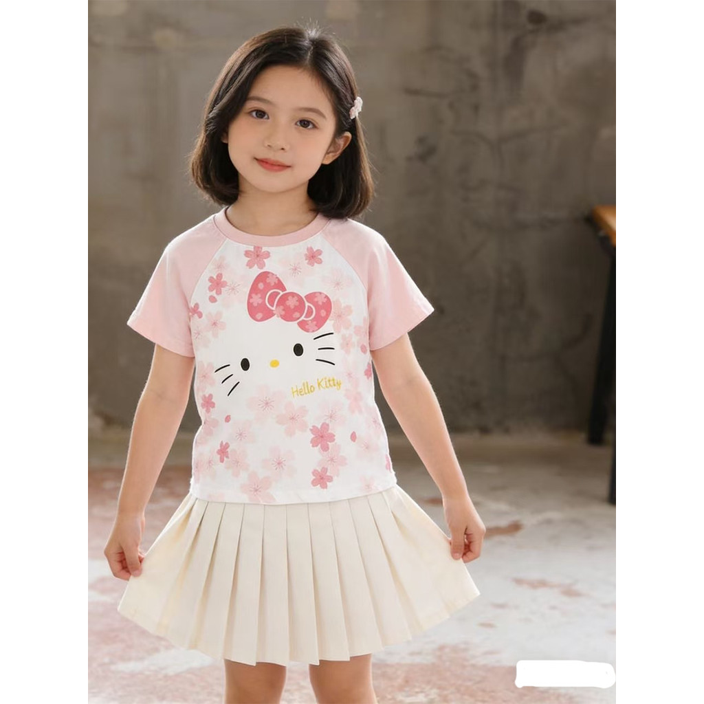 Meninas de manga curta camiseta verão novo estilo crianças estilo ocidental estilo princesa topo menina bebê puro algodã