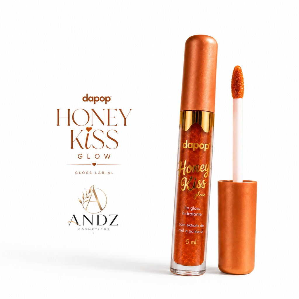 Lip Oil Honey Kiss Glow Dapop Mel Gloss Hidratante Efeito Espelhado Labial