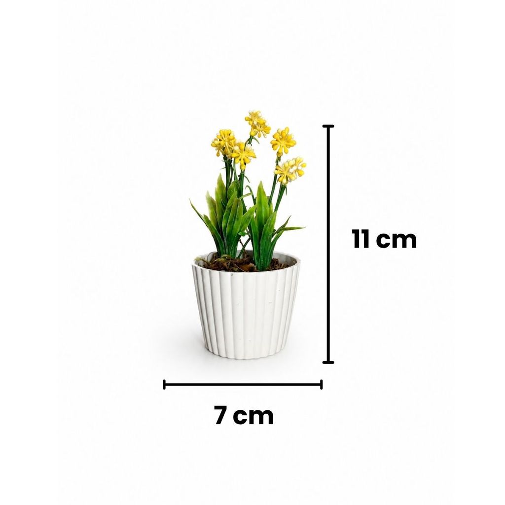 Mini Vaso Cinza com Flor Artificial para Decoração · foto 2