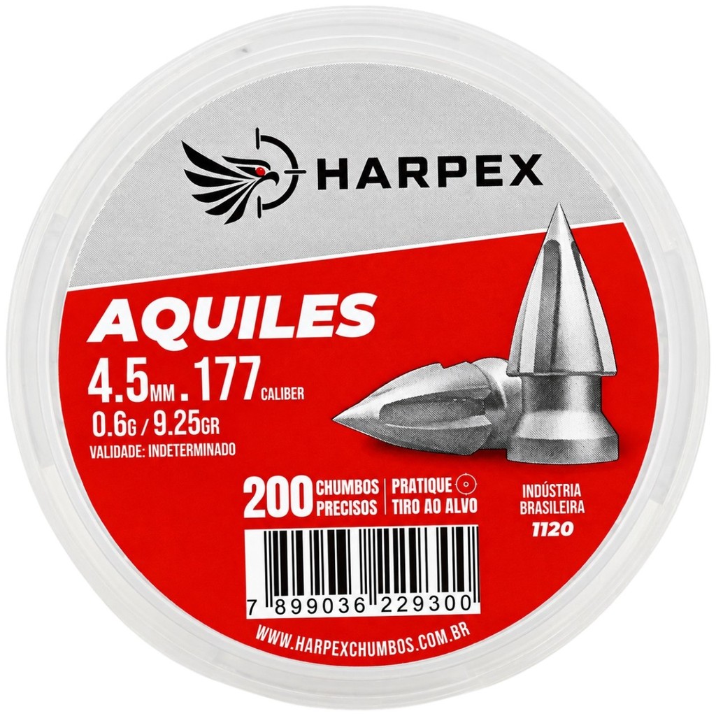 Chumbinho Harpex Aquiles Alta Perfuração 4.5mm (.177) - 200un