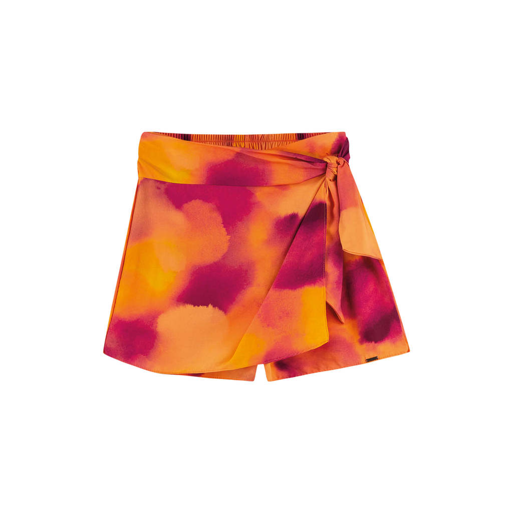 Short Saia Feminino Curto Estampado Digital Marialícia Rosa