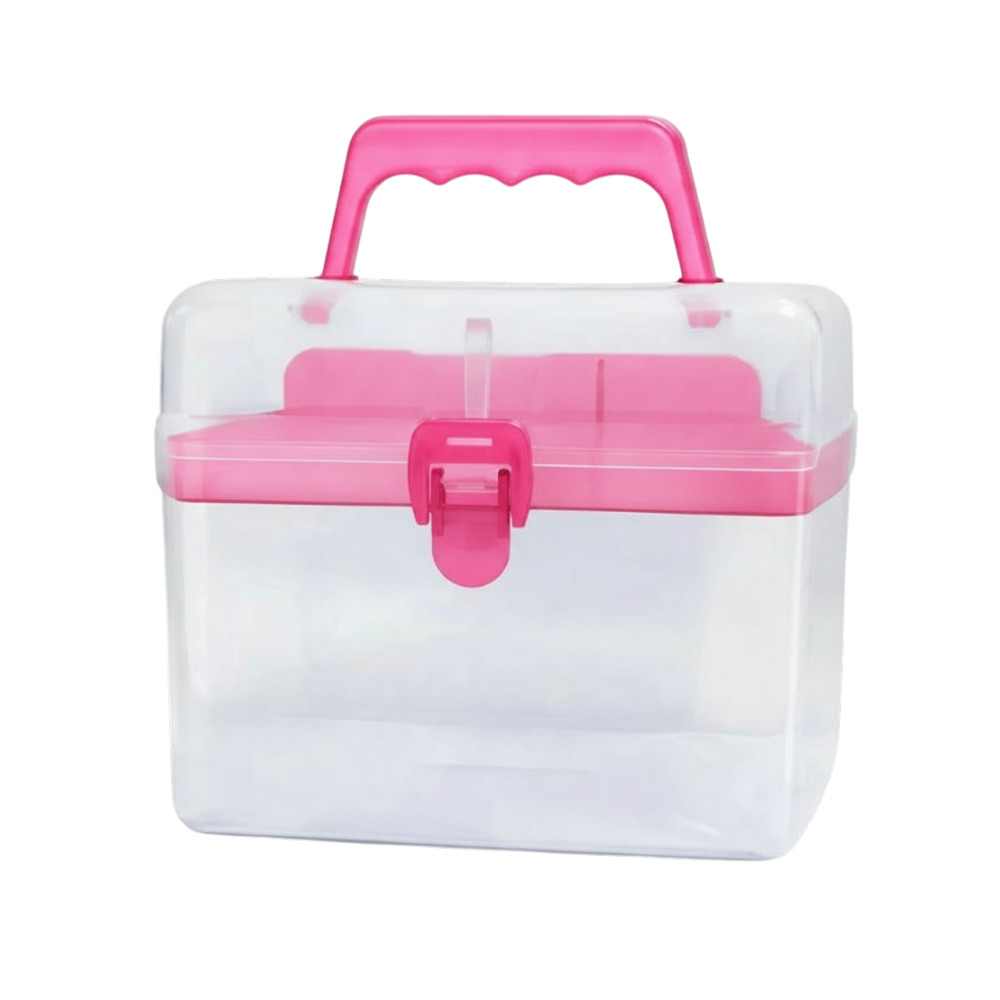 Maleta Organizador de Brinquedos e Peças de Montagem Translúcido com Alça Resistente e Prático