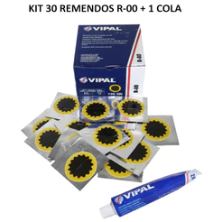 Remendos Vipal R-00 + Cola CB-01 Original Reparo de Câmara de Ar para Bicicleta, Moto e Ciclismo ️