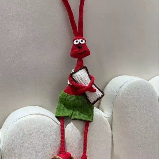 Kit de materiais DIY para crochê artesanal de coelho de orelhas compridas, tema "coelho de manhã", com fio de lã, boneco