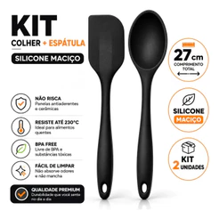 Utensílios Silicone Maciço Cozinha Antiaderente Colher Pão Duro