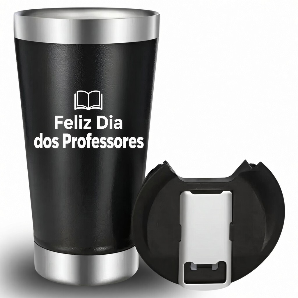 Copo Térmico Personalizado 473ml Foto Nome Time Profissão Gravação Laser Dia Dos Professores