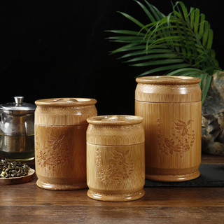 Ecologicamente correto criativo tamanho pequeno viagem portátil tubo de chá grande madeira de bambu lata de chá caixa de