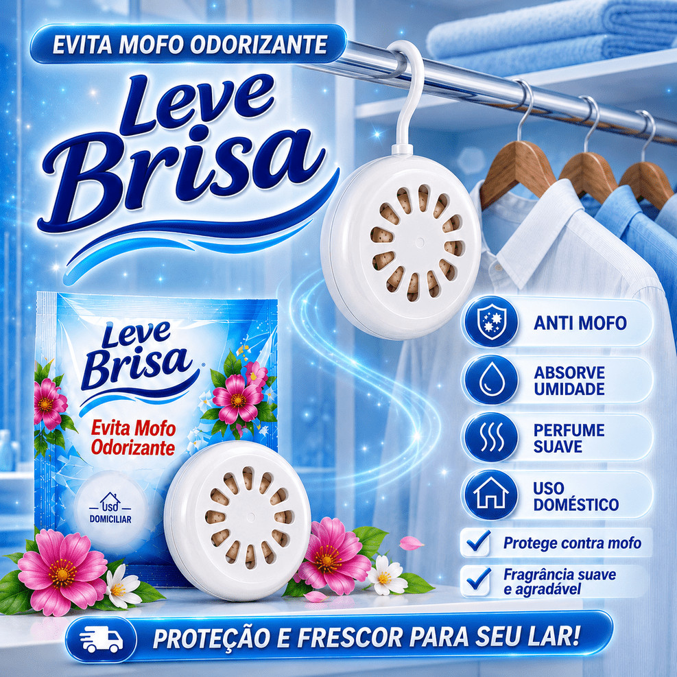 Kit 1 3 6 ou 12 Anti Mofo Leve Brisa Armário Guarda-Roupa Gavetas Evita Umidade Fungos e Odores