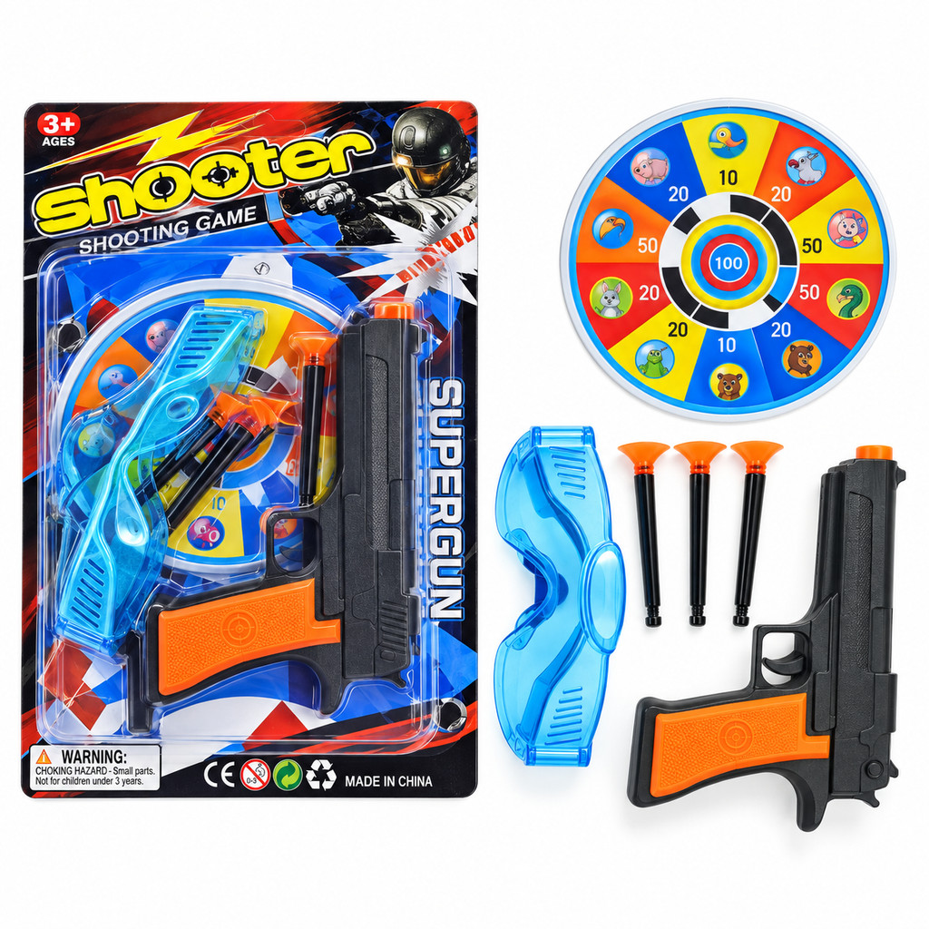Brinquedo Lançador de Dardos c/ Alvo e Óculos