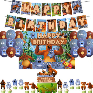 Animação dos desenhos animados dos desenhos animados urso Mouse família tema festa de aniversário decoração balão bolo b