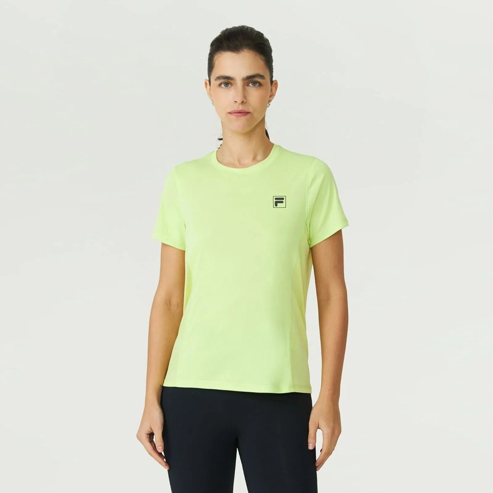 Camiseta Fila Core Run Feminina Amarela Neon Light