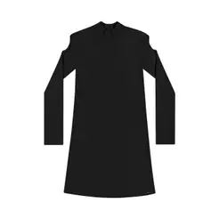 Vestido Juvenil Menina Ombro Vazado Beats Preto