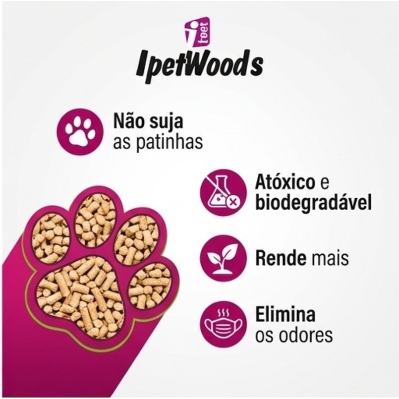 Granulado Higiênico de Madeira para Gatos 2/4/10/20kg - Absorve 5x Mais, Elimina Odores, 100% Natural — imagem 2 de 2