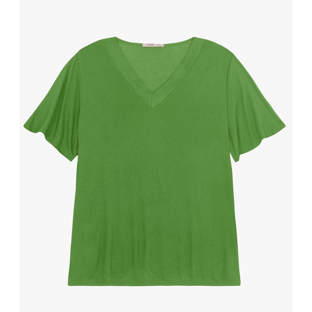 Blusa Visco Tricot Plus Size Secret Glam Verde