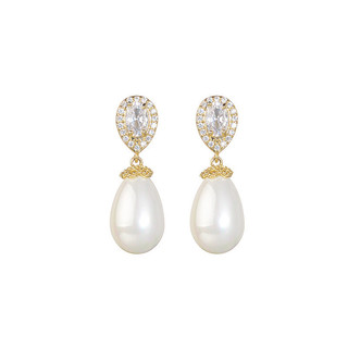 Pérola clipe de orelha meninas não-perfurado gotas de água imitação concha grânulo brincos High-End luz luxo Retro barro