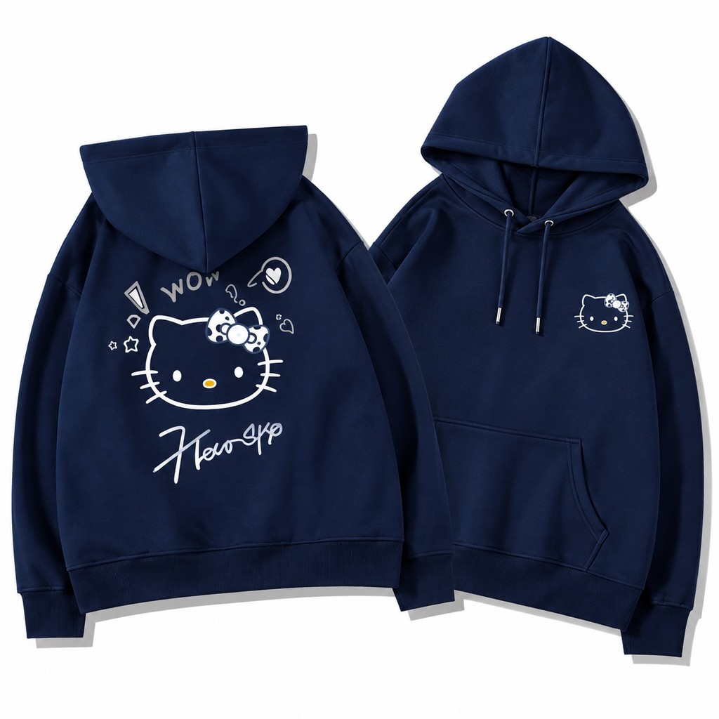 Moletom Infantil Hello Kitty Estampado Capuz Algodão 100% Menina Masculino Feminino Casaco Blusão