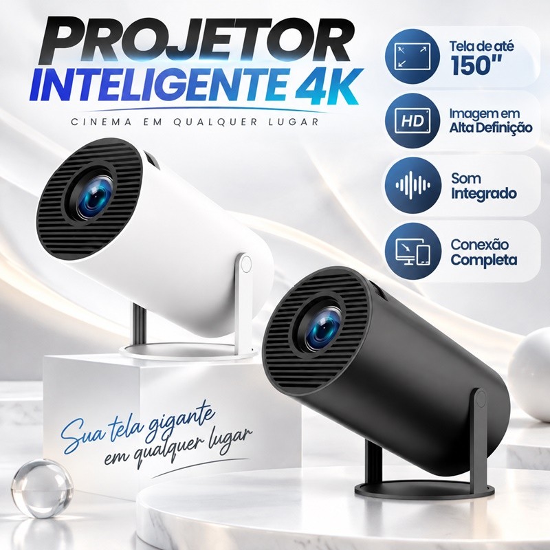 Projetor 4K HD HY300 Bivolt com Wi-fi e Bluetooth compatível com Android e iOs Pro Magcubic Envio Imediato Voltikk
