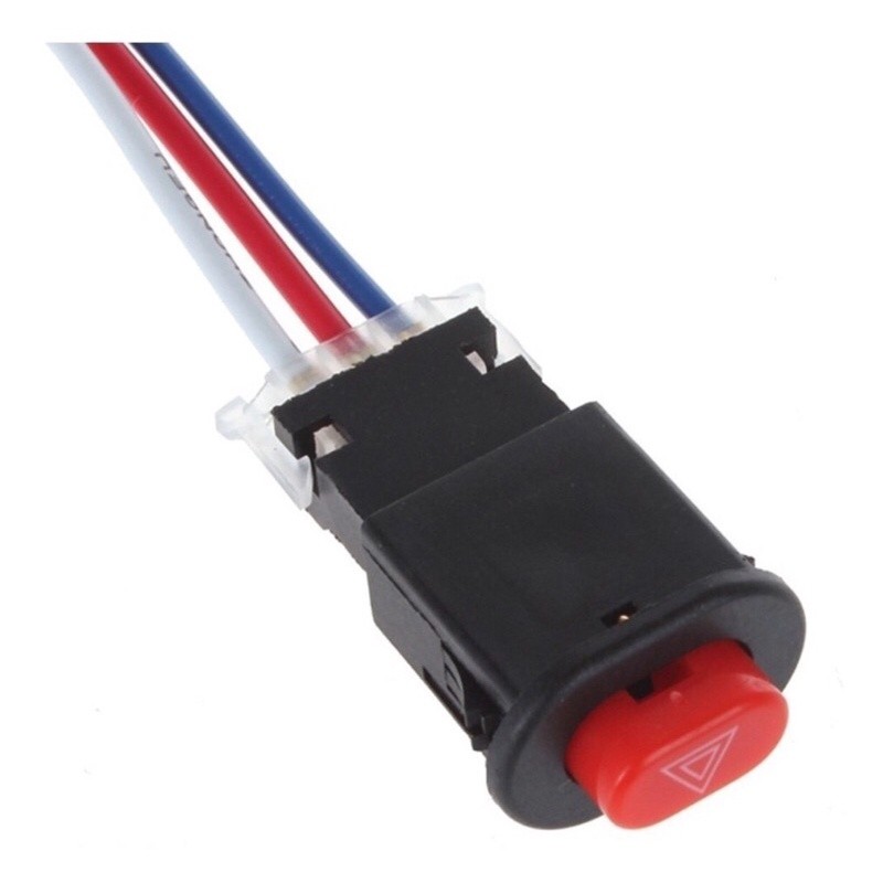 Kit 10x Botão interruptor Auxiliar Pisca Alerta Moto Carro 3 Fios — imagem 2 de 2