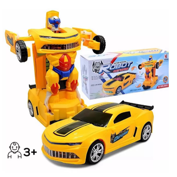 Brinquedo Carrinho Vira Robô Bate E Volta Com Luzes E Som — imagem 2 de 2
