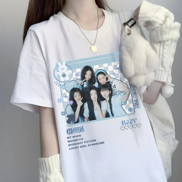[Camiseta Premium em Algodão Puro]MIA Camiseta T-shirt Unissex Illit Lightstick Álbum