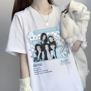 [Camiseta Premium em Algodão Puro]MIA Camiseta T-shirt Unissex Illit Lightstick Álbum