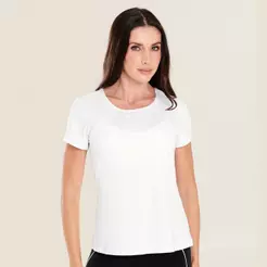 Camiseta Basics Gola Redonda Branco Microfibra