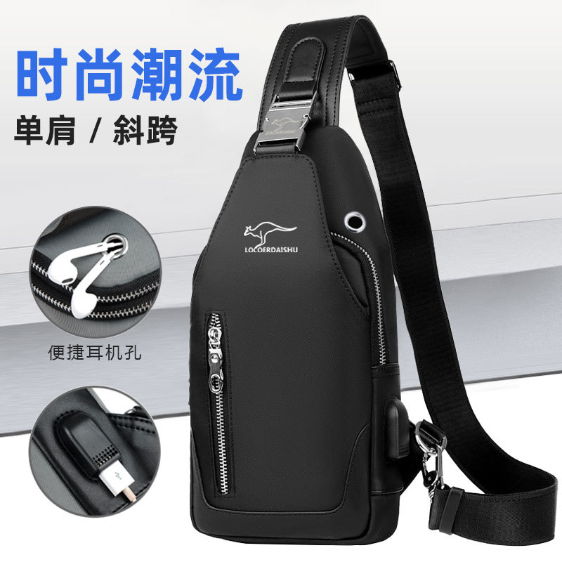 Bolsa de peito masculina moda mensageiro bolsa versão coreana na moda bolsa de ombro Oxford pano Diagonal bolsa masculin
