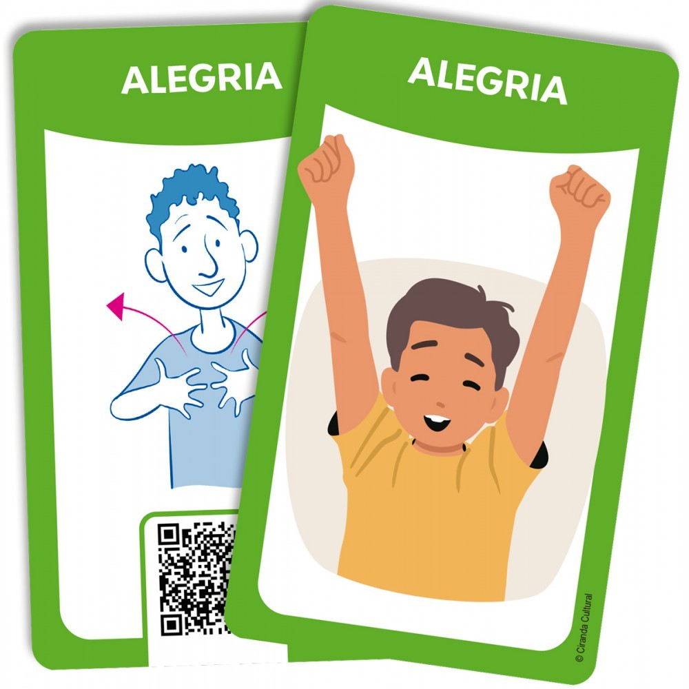 Livro Flash cards - Emoções e saúde em Libras - Com QR code para a — imagem 2 de 2