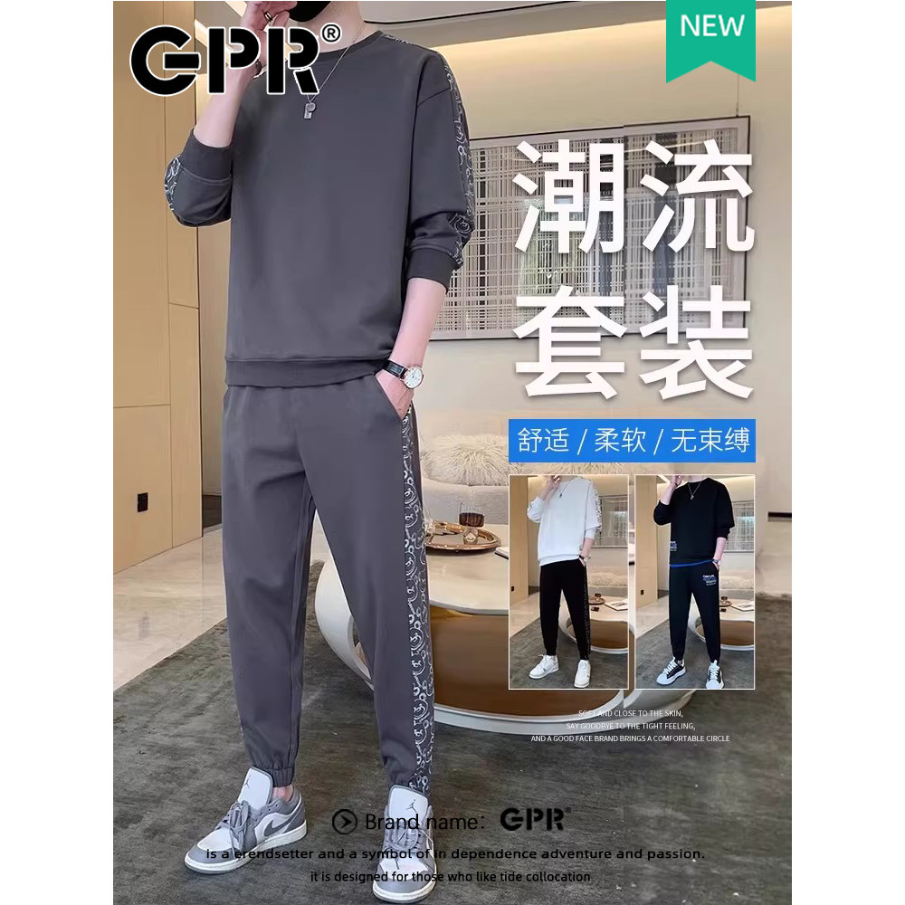 Terno esportivo Casual masculino primavera outono novo estilo moda moletom moletom roupas masculinas um conjunto combina