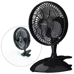 Ventilador de mesa mini 20 cm 2 velocidades - Black - Ventisol