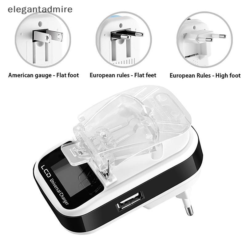 Carregador De Bateria Universal Para Viagem , Carregamento De Parede USB Com Display LCD Câmera De Celular